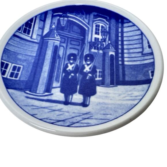 Porcelain Mini Plate Wall Art Royal Copenhagen Kongens Livgarde Blue 3.25 Inch - Picture 14 of 15